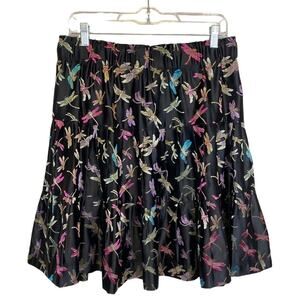 Dragonfly Satin Circle Skirt Women Sz 31 M/L Handmade Whimsey Goth Fairy Glam